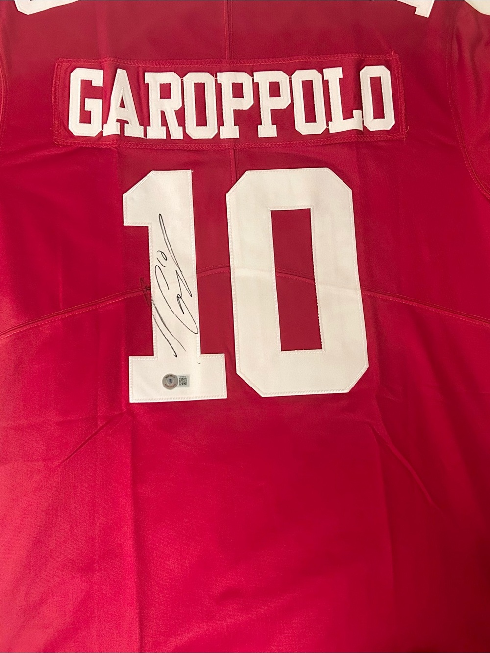 JIMMY GAROPPOLO SIGNED 49ERS NIKE L JERSEY BECKETT COA